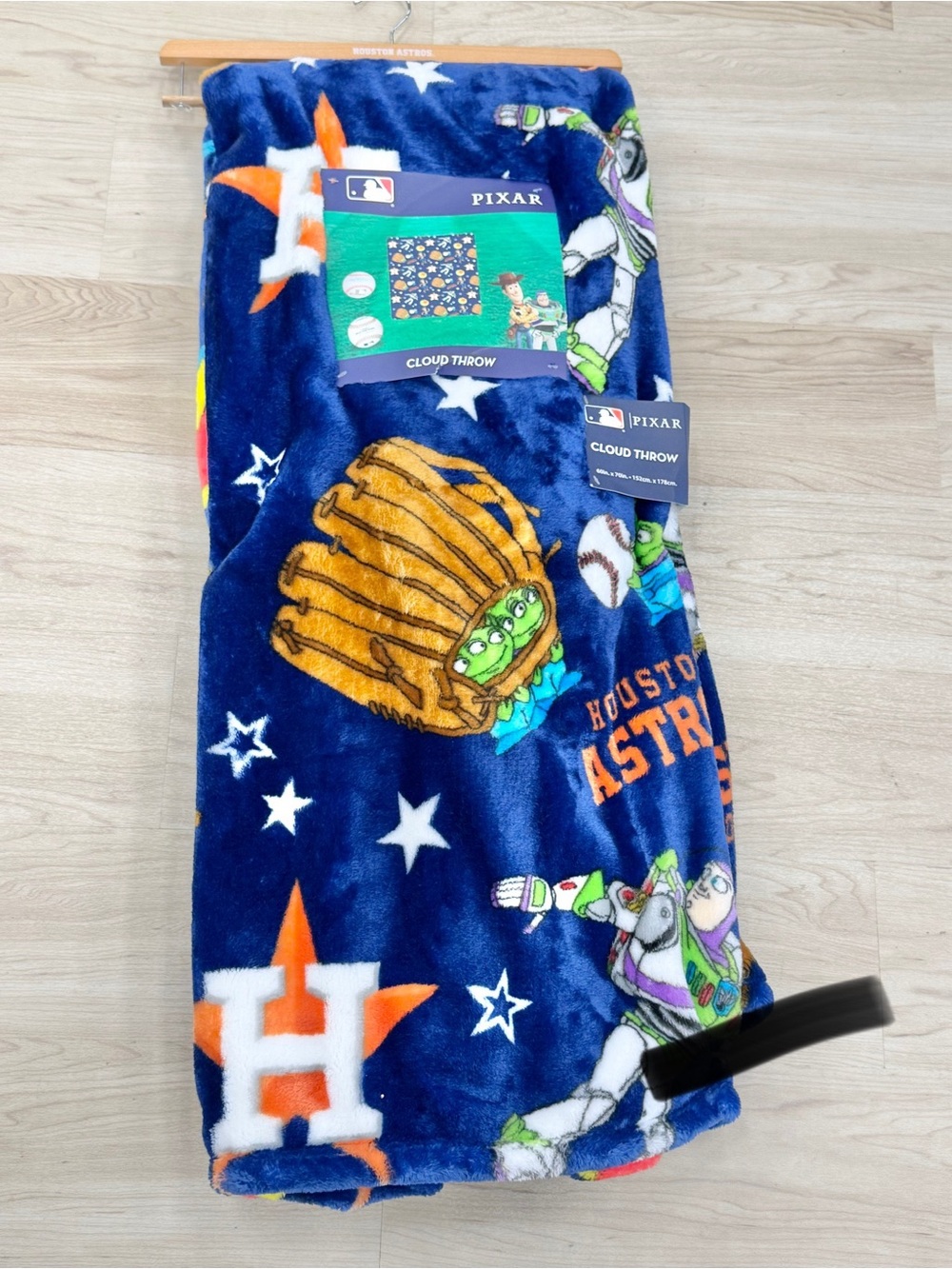 Pixar Toy Story x Houston Astros Blue Plush Throw 60x70”